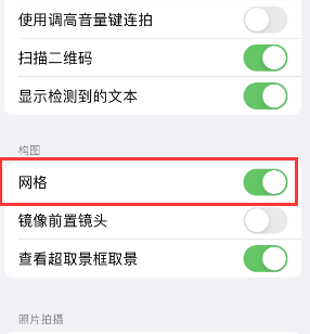 原州苹果手机维修网点分享iPhone如何开启九宫格构图功能