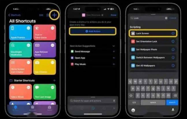原州苹果14锁屏维修店分享iPhone14升级iOS16.4后如何创建锁屏快捷方式 